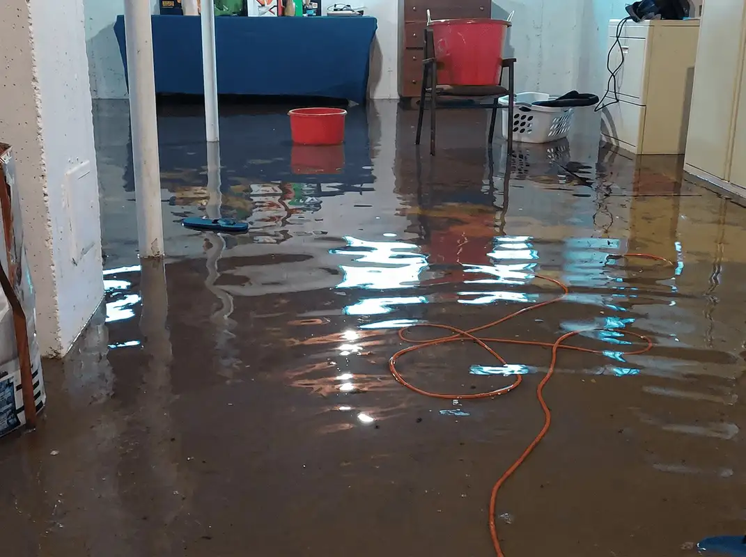 Basement with boiler, cabinets and washing machine completely flooded in Bloomington, IN